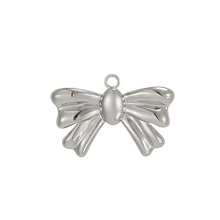 Нержавеющая Сталь Цвет 304 подвески из нержавеющей стали, бантом прелести, цвет нержавеющей стали, 16x28 мм
