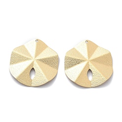 Настоящее золото 18K Вакуумное покрытие pvd 304 подвески-коннекторы из текстурированной нержавеющей стали, реальный 18 k позолоченный, 29.5x28x2 мм, отверстие : 1.4 мм