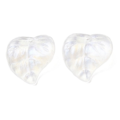 Colorful Transparent Acrylic with Glitter Pendants, Leaf, Colorful, 16x15.5x3.5mm, Hole: 1.4mm, about 1467pcs/500g