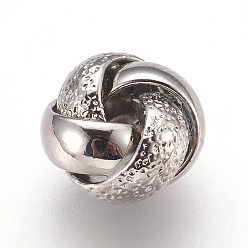 Real Platinum Plated Brass Beads, Flower, Real Platinum Plated, 9x5.5mm, Hole: 2mm