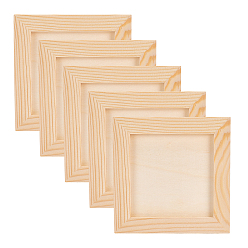 Цвет Древесины Панели холста картины дерева, пустые доски для рисования, для масляной и акриловой живописи, квадратный, деревесиные, 11.9x11.9x0.8 см