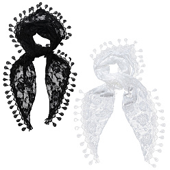 (52) Непрозрачная лаванда 2 шт. 2 цветные повязки на голову из полиэстера для женщин, аксессуары для волос треугольник, разноцветные, 1400~1430x480~530x1 мм, 1 шт / цвет