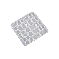 Белый DIY силиконовые формы для кулона, формы для литья смолы, неправильная форма, белые, 133x130x7 мм