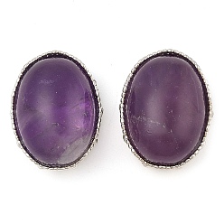 Аметист Природные аметистовые многожильные звенья, овальные, без кадмия и без свинца, платина, 20.5x15.5x10.5 мм, отверстие : 2 мм