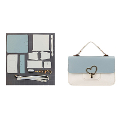 Небесно-голубой Набор сумок-кроссбоди в форме сердца своими руками, включая материалы сумки из искусственной кожи, голубой, 220x130x70 мм