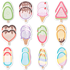 Ice Cream 2 милые наборы стикеров для заметок, наклейки с наклейками, для офисного школьного чтения, мороженое, 71.5~72.5x40~67.5x2.5 мм, 12 шт / комплект