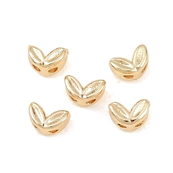 Light Gold Латунные бусины, без свинца и без кадмия, долговечный, лист, золотой свет, 3x5x2.8 мм, отверстие : 1 мм