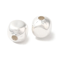 Посеребрённый Латунные бусины, без свинца и без кадмия, квадратный, 925 серебро покрытием, 6x5x6 мм, отверстие : 1.5 мм