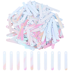 Светло-голубой 1200шт. аксессуары для украшения, пластиковые пайетки / блестки из пвх, длинный овал, светло-голубой, 34.5x5x0.2 мм, отверстие : 1.8 мм