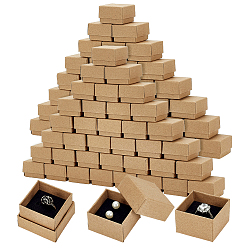 BurlyWood 100Pcs Kraft Paper Packing Boxes, with Sponge Inside, Square, BurlyWood, 4x4x2.8cm