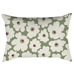 Flor Fundas de almohada de poliéster abstractas de geometría de estilo nórdico serie verde, fundas de colchón, para sofá cama, Rectángulo, flor, 300x500 mm