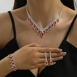Светло-сиамский Ожерелья с подвесками из конского глаза и стразами, серьги-гвоздики и браслеты для женщин, Light Siam, 320 мм