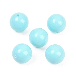 Темно-бирюзовый Гальванические непрозрачные стеклянные бусины, имитация бирюзовый, круглые, темные бирюзовый, 14 мм, отверстие : 1.2 мм