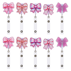 Ярко-Розовый 10шт 5 стили акриловые значки катушки, бабочка, с выдвижным держателем бейджа из АБС-пластика, ярко-розовый, 122 мм, 2 шт / стиль