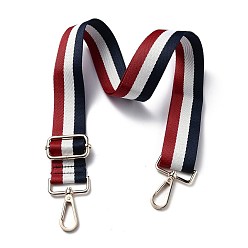Stripe Регулируемый нейлоновый ремешок-цепочка для сумки, с поворотными застежками из легкого золота, для аксессуаров для замены сумок, красочный, узоров, 82~147x3.9 см