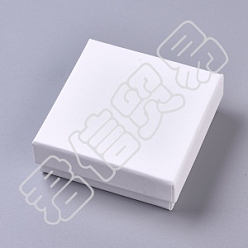 Белый Подарочные коробки из крафт-бумаги, с черной губкой, на день Святого Валентина, юбилеи, свадьбы, Дни рождения, квадратный, белые, 9x8.9x3.1 см