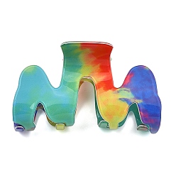 Разноцветный Пластиковые заколки-крабики из ПВХ для женщин и девочек, форма волны, красочный, 49x85x48 мм