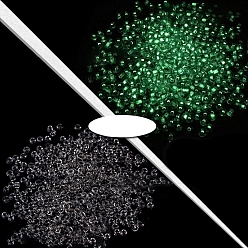 Светло-серый Светящиеся прозрачные круглые стеклянные бусины, ювелирные аксессуары своими руками, светящиеся в темноте бусы, светло-серый, 3 мм, 450 г