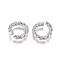 Нержавеющая Сталь Цвет Устойчивые к потускнению 304 витые открытые соединительные кольца из нержавеющей стали, круглые, цвет нержавеющей стали, 10 датчик, 13x2.5 мм, внутренний диаметр: 8 мм