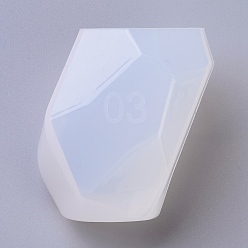 White DIY Faceted Beads Silicone Molds, Resin Casting Molds, For UV Resin, Epoxy Resin Jewelry Making, White, 68x48x47mm