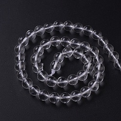 Quartz Crystal Natural Crystal Beads Strands, Round, 8mm, Hole: 1mm, about 48pcs/strand, 15.31 inch