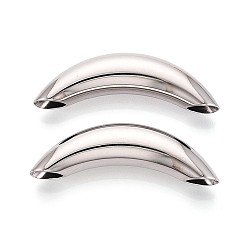 Нержавеющая Сталь Цвет 304 шарики из нержавеющей стальной трубы, изогнутая трубка, цвет нержавеющей стали, 17x55x12 мм, отверстие : 8.5x9 мм