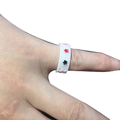 Белый Кольца из смолы со звездами, белые, внутренний диаметр: 17 мм