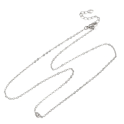 Платина 1.5мм латунный кабель цепочка изготовление ожерелья, без кадмия и без свинца, долговечный, стойки покрытие, платина, 17.95 дюйм (45.6 см)