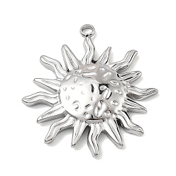 Нержавеющая Сталь Цвет 304 подвески из нержавеющей стали, очарование подсолнуха, цвет нержавеющей стали, 28x25x3.5 мм, отверстие : 1.8 мм