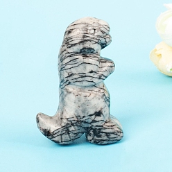 Камень Сетки Резные фигурки динозавров из натурального сетчатого камня, для домашнего офиса настольный орнамент фэн-шуй, 50.8 мм