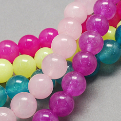 (52) Непрозрачная лаванда Естественно нефритовый шарик нити, окрашенные, круглые, разноцветные, 12 мм, отверстие : 1.5 мм, около 33 шт / нитка, 15.3 дюйм