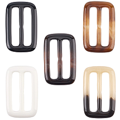 (52) Непрозрачная лаванда 20шт. пряжки-регуляторы из смолы с тремя скользящими фиксаторами, для лямки, обвязочные мешки, аксессуары для одежды, прямоугольные, разноцветные, 59x37x4 мм, отверстие : 44x8.5 мм