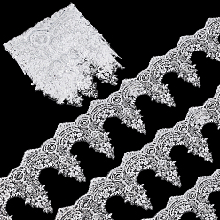 Белый 5 ярдов полиэстера в этническом стиле с пластиковой лентой, для пошива одежды, белые, 9-7/8 дюйм (250 мм)