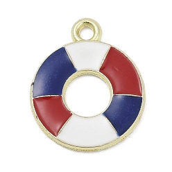 Круглые Эмалевые подвески из сплава в честь Дня независимости, золотые, круглые, 18.5x15x1.5 мм, отверстие : 1.8 мм