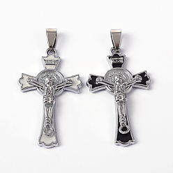 Mixed Color Alloy Enmale Pendants, Cross, Mixed Color, 45x26.5x5.5mm, Hole: 9x4mm