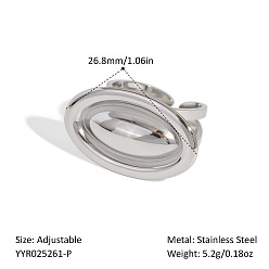 Нержавеющая Сталь Цвет 304 овальные манжеты из нержавеющей стали для женщин, цвет нержавеющей стали, внутренний диаметр: регулируемый