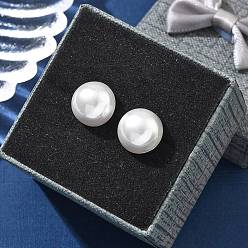 Half Round 304 серьги-гвоздики из пластика и нержавеющей стали с имитацией жемчуга, ионное покрытие (ip), золотые, полукруглый, 12 мм