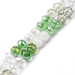 Весенне-зеленый Прозрачные стеклянные бусины, круглые, граненые, весенний зеленый, 8x7 мм, отверстие : 1.5 мм, около 50 шт / нитка, 14.17'' (36 см)