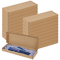Цвет Древесины Почтовые коробки из крафт-бумаги, складывающиеся, прямоугольные, деревесиные, 30x10x3 см, 20 шт