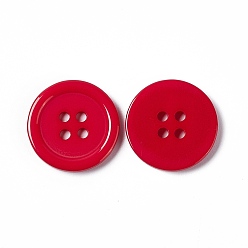 Mixed Color Resin Buttons, Dyed, Flat Round, Mixed Color, 20x3mm, Hole: 2mm, 195pcs/bag