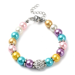 Farbig Glasimitationsperlen-Armbänder für Damen, Farbig, 6-3/4 Zoll (17 cm)
