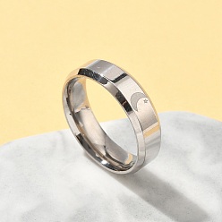 Нержавеющая Сталь Цвет 201 кольца для пальцев из нержавеющей стали для женщин, луна, цвет нержавеющей стали, 6 мм, внутренний диаметр: 18 мм