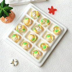 Золотистый Акриловые бусины, бусины ручной работы, круглый с фруктами, золотые, 16 мм, отверстие : 3 мм