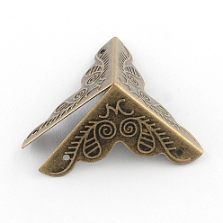 Antique Bronze Triangle Iron Box Corner Protectors, Antique Bronze, 25x25x25mm, Hole: 1mm