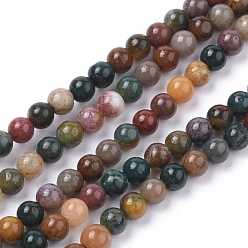 Ocean Jasper Natural Ocean Jasper Beads Strands, Round, 4mm, Hole: 0.7mm, about 82pcs/strand, 14.57''(37cm)