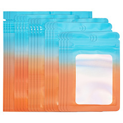 Оранжевый 50 шт. 5 стили пластиковый пакет с застежкой-молнией, сумки для хранения градиентного цвета, мешок с самоуплотнением, верхнего уплотнения, с окном и вешалкой, прямоугольные, оранжевые, 9.6~14.6x5.7~10.2x0.15~0.2 см, 10 шт / стиль