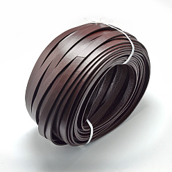 Кокосово-Коричневый Кожаные шнуры, кокосового коричневый, 10x2 мм, около 50 ярдов / пачка (150 футов / пачка)