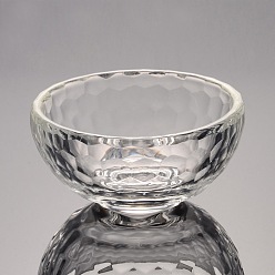 Clear Faceted Bowl Glass Jewelry Displays, Clear, 79x46mm