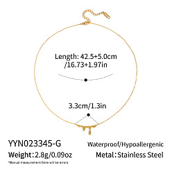 Настоящее золото 18K Минималистичные 304 подвески из нержавеющей стали в форме лавы для женщин, реальный 18 k позолоченный, 16.73 дюйм (42.5 см)