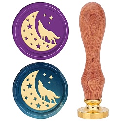 Волк Латунные восковые печати с деревянной ручкой, для diy scrapbooking, волк, 25 мм